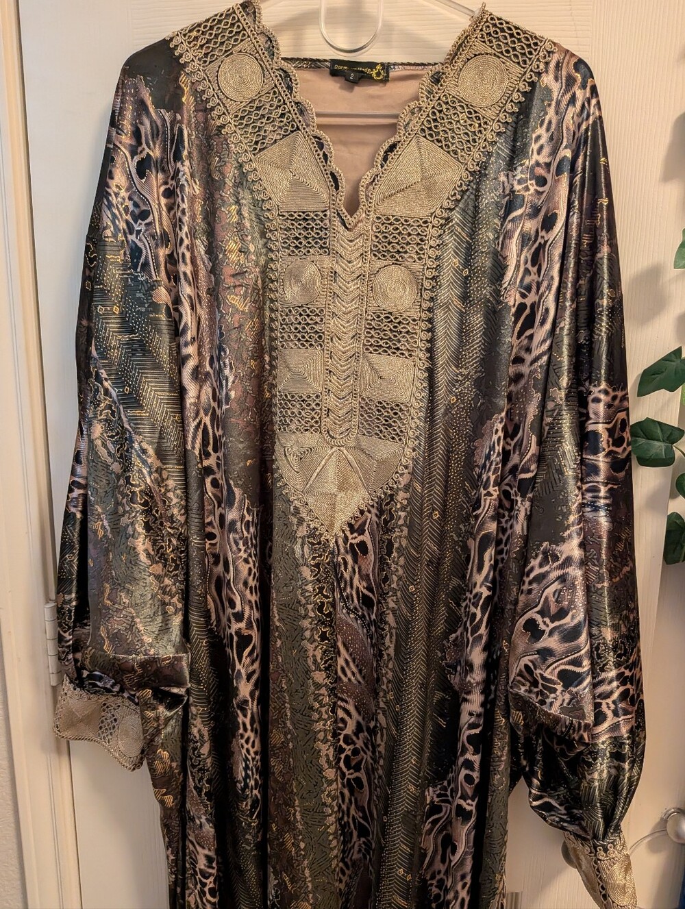 Embroidered Kaftan Dress
